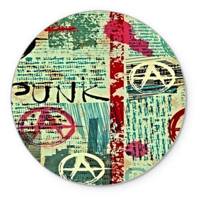 Коврик круглый с принтом Punk в Кировске, резина и полиэстер | круглая форма, изображение наносится на всю лицевую часть | анархия | панк | рок