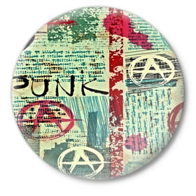 Значок с принтом Punk в Кировске,  металл | круглая форма, металлическая застежка в виде булавки | анархия | панк | рок