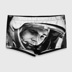 Мужские купальные плавки 3D с принтом Юрий Гагарин в Кировске, Полиэстер 85%, Спандекс 15% |  | первый космонавт