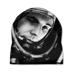 Шапка 3D с принтом Юрий Гагарин в Кировске, 100% полиэстер | универсальный размер, печать по всей поверхности изделия | первый космонавт