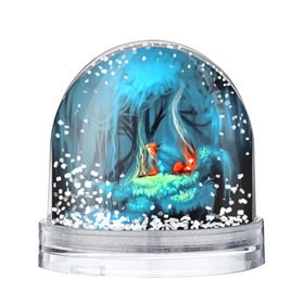 Снежный шар с принтом Лиса в Кировске, Пластик | Изображение внутри шара печатается на глянцевой фотобумаге с двух сторон | бабочки | лес | лесной дух | лиса | прикольные | природа | фэнтези