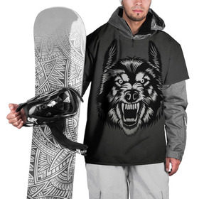 Накидка на куртку 3D с принтом Злой оскал волка в Кировске, 100% полиэстер |  | аука | бирюк | волк | волчара | волчица | волчок | глаза | животное | животные | зверь | койот | млекопитающее | оскал | санитар леса | силуэт | татуировка | трафарет | уши | хищник | черный | шакал