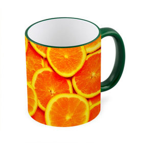 Кружка 3D с принтом Сочные апельсины в Кировске, керамика | ёмкость 330 мл | Тематика изображения на принте: апельсин | летние | сочные | цитрус | яркие