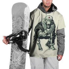 Накидка на куртку 3D с принтом Обезьяна с пистолетом в Кировске, 100% полиэстер |  | звезда | пистолет | шапка | шимпанзе