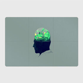 Магнитный плакат 3Х2 с принтом Голова горшок в Кировске, Полимерный материал с магнитным слоем | 6 деталей размером 9*9 см | голова | горшок | колба | стекло | цветок | человек