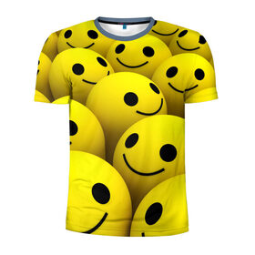 Мужская футболка 3D спортивная с принтом Счастливые смайлики в Кировске, 100% полиэстер с улучшенными характеристиками | приталенный силуэт, круглая горловина, широкие плечи, сужается к линии бедра | no problems | smile | без проблем | весёлый | довольный | оптимизм | позитив | позитивный | радость | смайлики | смех | счастливый | счастье | улыбаться | улыбка | хорошее настроение