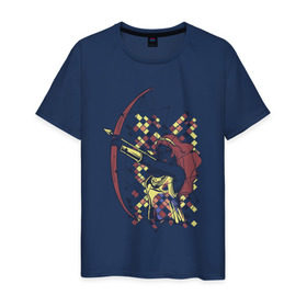 Мужская футболка хлопок с принтом Артемида в Кировске, 100% хлопок | прямой крой, круглый вырез горловины, длина до линии бедер, слегка спущенное плечо. | артемида | богиня | воин | охотница