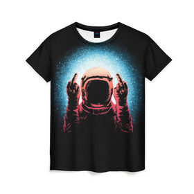 Женская футболка 3D с принтом Spaceman в Кировске, 100% полиэфир ( синтетическое хлопкоподобное полотно) | прямой крой, круглый вырез горловины, длина до линии бедер | cosmic | galaxy | space | spaceman | астронавт | вселенная | галактика | космонавт | космос