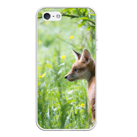 Чехол для iPhone 5/5S матовый с принтом Лисенок в Кировске, Силикон | Область печати: задняя сторона чехла, без боковых панелей | fox | животное | зверь | красивая | лес | лис | лиса | лисенок | лисица | лисичка | природа | рыжая | рыжий цвет | хвост | хитрая | хищник