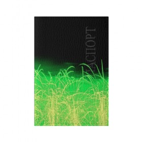 Обложка для паспорта матовая кожа с принтом Зеленые искры в Кировске, натуральная матовая кожа | размер 19,3 х 13,7 см; прозрачные пластиковые крепления | 3d | абстракция | брызги | зеленый | искры | линии | полосы | прикольные | салют | свет | узоры | яркие