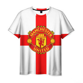 Мужская футболка 3D с принтом Manchester united в Кировске, 100% полиэфир | прямой крой, круглый вырез горловины, длина до линии бедер | 3д | fc | manchester united | mu | англия | британия | игра | канониры | красные дьяволы | лондон | манчестер | мю | флаг | флаг британии | футбол | эмблема