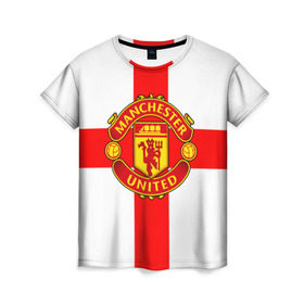 Женская футболка 3D с принтом Manchester united в Кировске, 100% полиэфир ( синтетическое хлопкоподобное полотно) | прямой крой, круглый вырез горловины, длина до линии бедер | 3д | fc | manchester united | mu | англия | британия | игра | канониры | красные дьяволы | лондон | манчестер | мю | флаг | флаг британии | футбол | эмблема