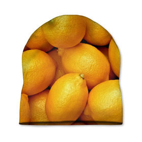 Шапка 3D с принтом Лимончики в Кировске, 100% полиэстер | универсальный размер, печать по всей поверхности изделия | Тематика изображения на принте: 3d | витамин | еда | желтый | лето | лимон | много | пища | прикольные | сочные | фрукты | цитрус | яркие