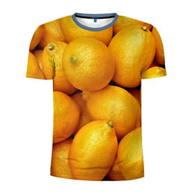 Мужская футболка 3D спортивная с принтом Лимончики в Кировске, 100% полиэстер с улучшенными характеристиками | приталенный силуэт, круглая горловина, широкие плечи, сужается к линии бедра | Тематика изображения на принте: 3d | витамин | еда | желтый | лето | лимон | много | пища | прикольные | сочные | фрукты | цитрус | яркие