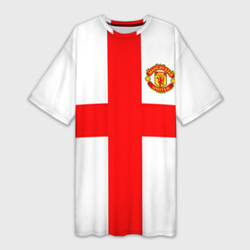 Платье-футболка 3D с принтом Manchester united в Кировске,  |  | 3d | 3д | fc | manchester united | mu | англия | британия | игра | канониры | красные дьяволы | лондон | манчестер | мю | флаг | флаг британии | футбол | эмблема