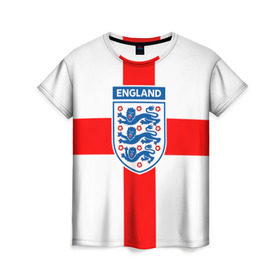 Женская футболка 3D с принтом Сборная Англии в Кировске, 100% полиэфир ( синтетическое хлопкоподобное полотно) | прямой крой, круглый вырез горловины, длина до линии бедер | англия | игра | лондон | сборная | футбол