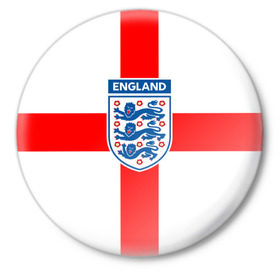 Значок с принтом Сборная Англии в Кировске,  металл | круглая форма, металлическая застежка в виде булавки | англия | игра | лондон | сборная | футбол