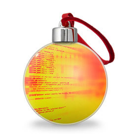 Ёлочный шар с принтом Компьютерный код в Кировске, Пластик | Диаметр: 77 мм | желтый | кибер | код | оранжевый | прога