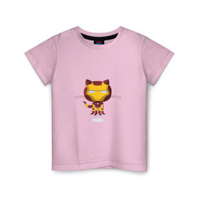 Детская футболка хлопок с принтом ironcat в Кировске, 100% хлопок | круглый вырез горловины, полуприлегающий силуэт, длина до линии бедер | Тематика изображения на принте: cat | github | ironcat | ironman