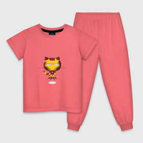 Детская пижама хлопок с принтом ironcat в Кировске, 100% хлопок |  брюки и футболка прямого кроя, без карманов, на брюках мягкая резинка на поясе и по низу штанин
 | Тематика изображения на принте: cat | github | ironcat | ironman