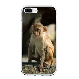 Чехол для iPhone 7Plus/8 Plus матовый с принтом Мартышка в Кировске, Силикон | Область печати: задняя сторона чехла, без боковых панелей | животное | мартышка | обезьяна | примат