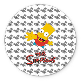Коврик круглый с принтом Bart в Кировске, резина и полиэстер | круглая форма, изображение наносится на всю лицевую часть | simpsons | барт | мульт | симпсоны