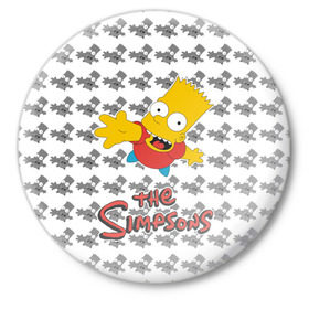 Значок с принтом Bart в Кировске,  металл | круглая форма, металлическая застежка в виде булавки | simpsons | барт | мульт | симпсоны