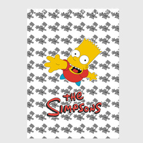 Скетчбук с принтом Bart в Кировске, 100% бумага
 | 48 листов, плотность листов — 100 г/м2, плотность картонной обложки — 250 г/м2. Листы скреплены сверху удобной пружинной спиралью | Тематика изображения на принте: simpsons | барт | мульт | симпсоны