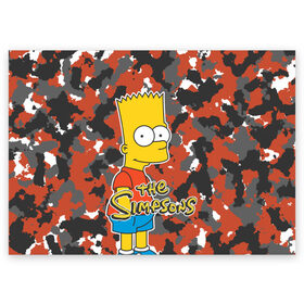 Поздравительная открытка с принтом Bart в Кировске, 100% бумага | плотность бумаги 280 г/м2, матовая, на обратной стороне линовка и место для марки
 | simpsons | барт | мульт | симпсоны