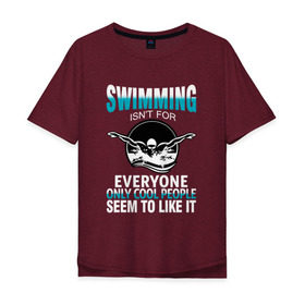 Мужская футболка хлопок Oversize с принтом Swimming в Кировске, 100% хлопок | свободный крой, круглый ворот, “спинка” длиннее передней части | swim | swimming | плавание | пловец