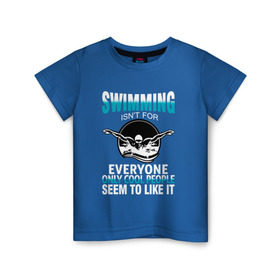 Детская футболка хлопок с принтом Swimming в Кировске, 100% хлопок | круглый вырез горловины, полуприлегающий силуэт, длина до линии бедер | swim | swimming | плавание | пловец