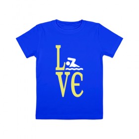 Детская футболка хлопок с принтом swim в Кировске, 100% хлопок | круглый вырез горловины, полуприлегающий силуэт, длина до линии бедер | swim | плавание | пловец