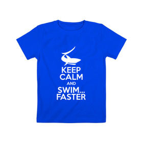 Детская футболка хлопок с принтом swim в Кировске, 100% хлопок | круглый вырез горловины, полуприлегающий силуэт, длина до линии бедер | swim | swimming | плавание | пловец