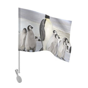 Флаг для автомобиля с принтом Пингвин и пингвинята в Кировске, 100% полиэстер | Размер: 30*21 см | айсберг | антарктида | антарктика | арктика | буревестник | глупый | императорский | клюв | королевский | крылья | ласты | лёд | линукс | океан | пилигрим | полюс | птица | север | снег | умка | фрак