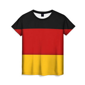 Женская футболка 3D с принтом Германия в Кировске, 100% полиэфир ( синтетическое хлопкоподобное полотно) | прямой крой, круглый вырез горловины, длина до линии бедер | germany | флаг