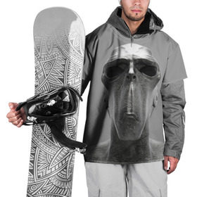 Накидка на куртку 3D с принтом Гуманоид в Кировске, 100% полиэстер |  | head | humanoid | sculpture | голова | идол | инопланетянин | истукан | космос | скульптура | статуя