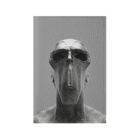 Обложка для паспорта матовая кожа с принтом Гуманоид в Кировске, натуральная матовая кожа | размер 19,3 х 13,7 см; прозрачные пластиковые крепления | head | humanoid | sculpture | голова | идол | инопланетянин | истукан | космос | скульптура | статуя
