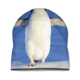 Шапка 3D с принтом Пингвин в Кировске, 100% полиэстер | универсальный размер, печать по всей поверхности изделия | айсберг | антарктида | антарктика | арктика | буревестник | глупый | императорский | клюв | королевский | крылья | ласты | лёд | линукс | океан | пилигрим | полюс | птица | север | снег | умка | фрак