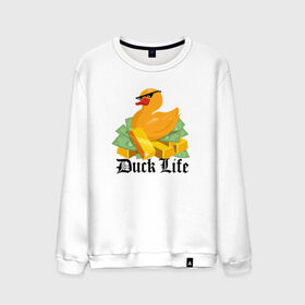 Мужской свитшот хлопок с принтом Duck Life в Кировске, 100% хлопок |  | duck | ducklife | life | thuglife | утка | уточка