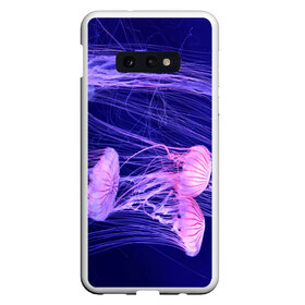 Чехол для Samsung S10E с принтом Розовые медузы в Кировске, Силикон | Область печати: задняя сторона чехла, без боковых панелей | аквариум | вода | дайвинг | милые | море | океан | плывет | подводный мир | рыбалка | рыбка | рыбы | стая | фауна