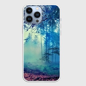 Чехол для iPhone 13 Pro Max с принтом Лес в Кировске,  |  | Тематика изображения на принте: 3d | деревья | лес | пейзаж | природа | роща | туман