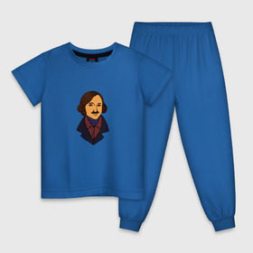Детская пижама хлопок с принтом Гоголь в Кировске, 100% хлопок |  брюки и футболка прямого кроя, без карманов, на брюках мягкая резинка на поясе и по низу штанин
 | гоголь | драматург | критик | мертвые души | писатель