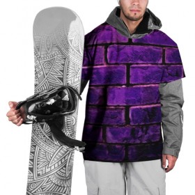 Накидка на куртку 3D с принтом кирпичики в Кировске, 100% полиэстер |  | 3d | камень | кирпичики | прикольные | текстура | фиолетовые