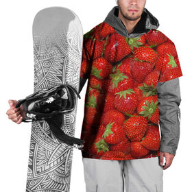 Накидка на куртку 3D с принтом Клубника 3 в Кировске, 100% полиэстер |  | десерт | еда | клубника | красный | лето | текстура | узор | ягоды