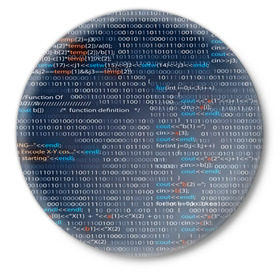 Значок с принтом Информатика в Кировске,  металл | круглая форма, металлическая застежка в виде булавки | computer code | technology | код | компьютеры