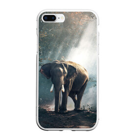 Чехол для iPhone 7Plus/8 Plus матовый с принтом Слон в лесу в Кировске, Силикон | Область печати: задняя сторона чехла, без боковых панелей | африка | африканский | бивни | большой | гигант джунгли | зоопарк | индийский | индия | лесной великан | мамонт | огромный | саванна | сафари | серый | слон | слоненок | слониха | стадо | уши | хобот