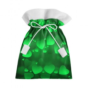 Подарочный 3D мешок с принтом Зеленые сердечки в Кировске, 100% полиэстер | Размер: 29*39 см | 14 февраля | 3d | день святого валентина | другие | зеленые | картинки | красивые | любовь | праздник | прикольные | сердечки | текстуры | яркие