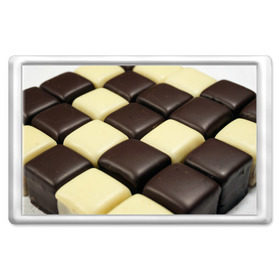 Магнит 45*70 с принтом Шоколадные конфеты в Кировске, Пластик | Размер: 78*52 мм; Размер печати: 70*45 | десерт | еда | конфеты | сладкое | структуры | шахматы | шоколад