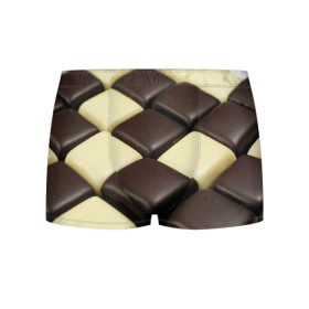 Мужские трусы 3D с принтом Шоколадные конфеты в Кировске, 50% хлопок, 50% полиэстер | классическая посадка, на поясе мягкая тканевая резинка | десерт | еда | конфеты | сладкое | структуры | шахматы | шоколад