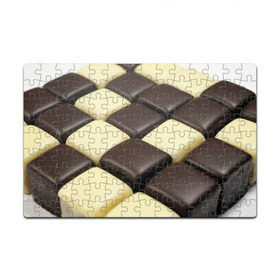 Пазл магнитный 126 элементов с принтом Шоколадные конфеты в Кировске, полимерный материал с магнитным слоем | 126 деталей, размер изделия —  180*270 мм | Тематика изображения на принте: десерт | еда | конфеты | сладкое | структуры | шахматы | шоколад